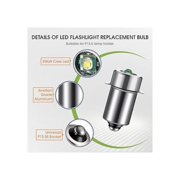 3 bombillas LED de repuesto de 3 a 6 V de 3 W CC3 V