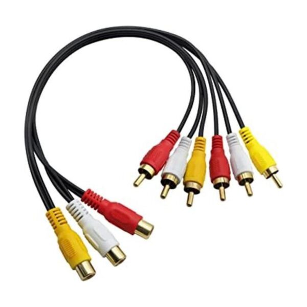 3 RCA hembra a 6 RCA macho de audio divisor de vídeo Cable_1
