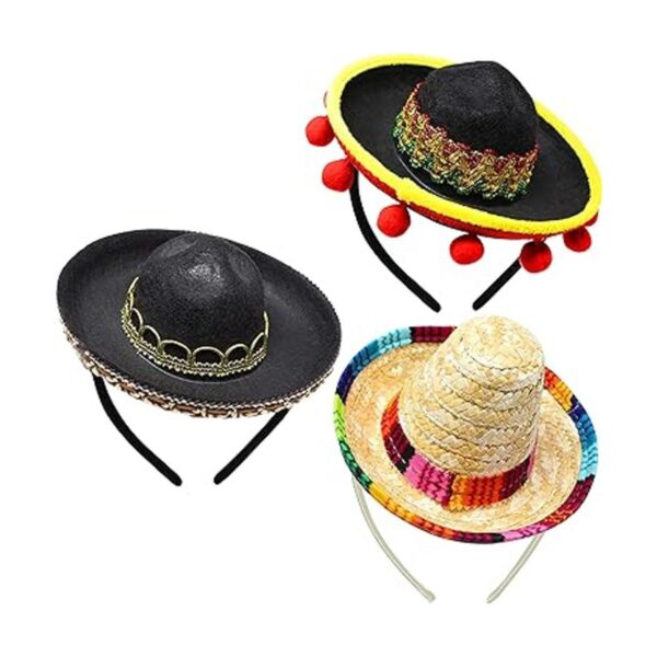 3 diademas de tela de fiesta Cinco de Mayo y sombrero de_2