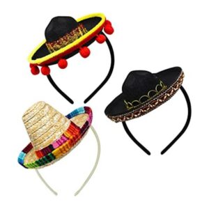 3 diademas de tela de fiesta Cinco de Mayo y sombrero de_1