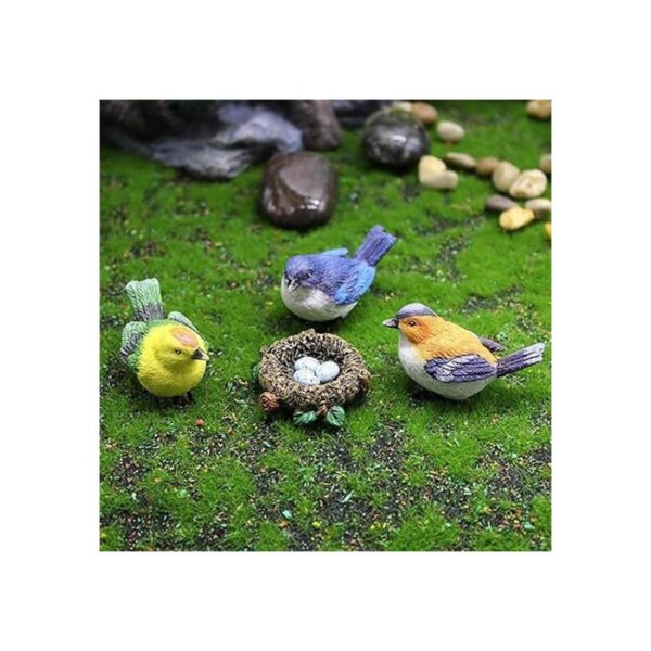 3 figuras decorativas de pájaros en miniatura para jardín