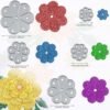 3 juegos de troqueles de corte de metal de flores hojas