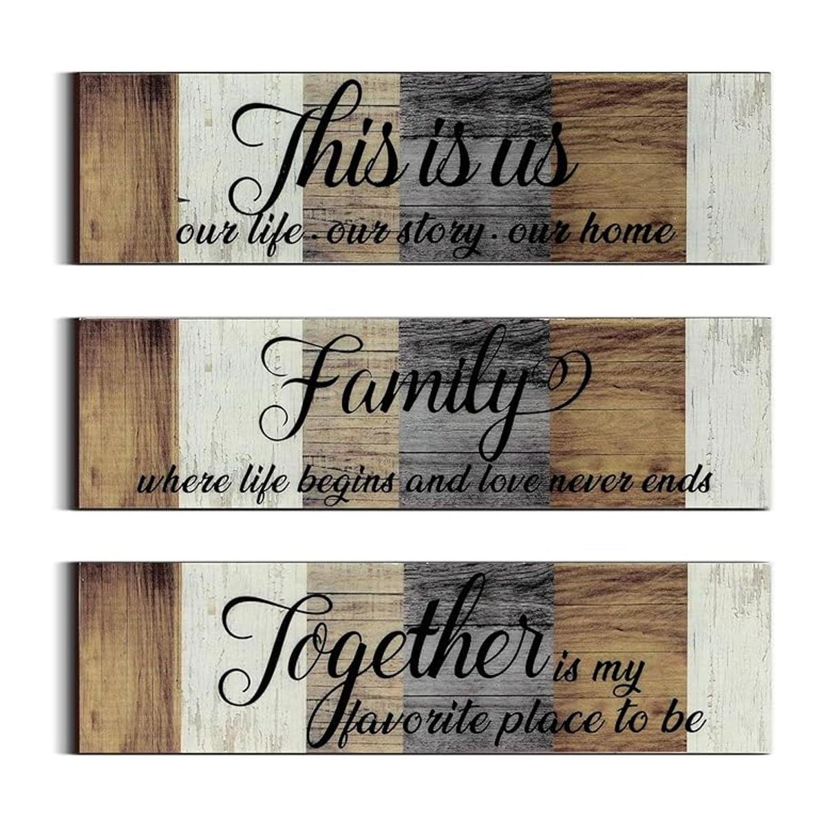 3 letreros de This is Us rústicos para decoración del