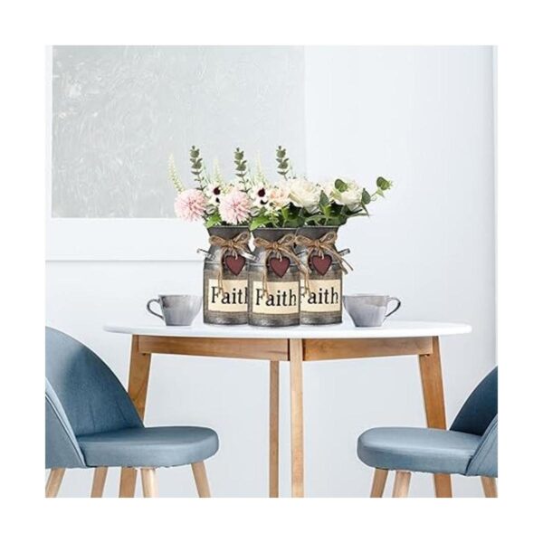 3 jarrón decorativo rústico de 7.5 pulgadas lata de leche