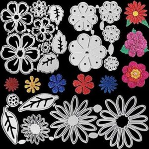 3 juegos de troqueles de corte de metal de flores hojas