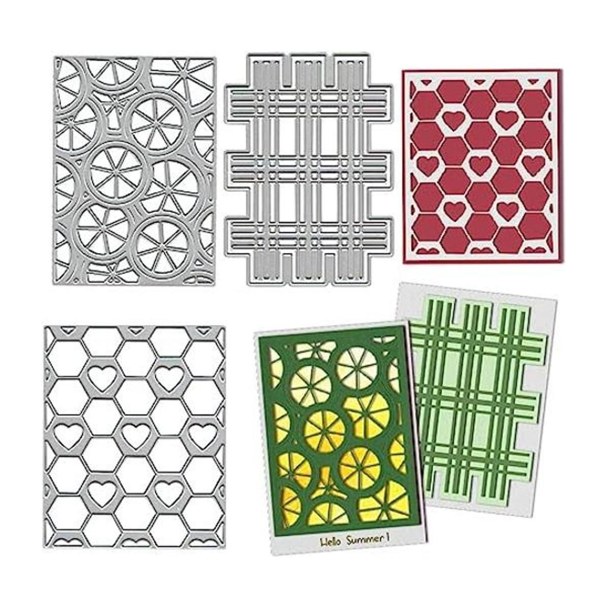 3 hojas de troqueles rectangulares para hacer tarjetas