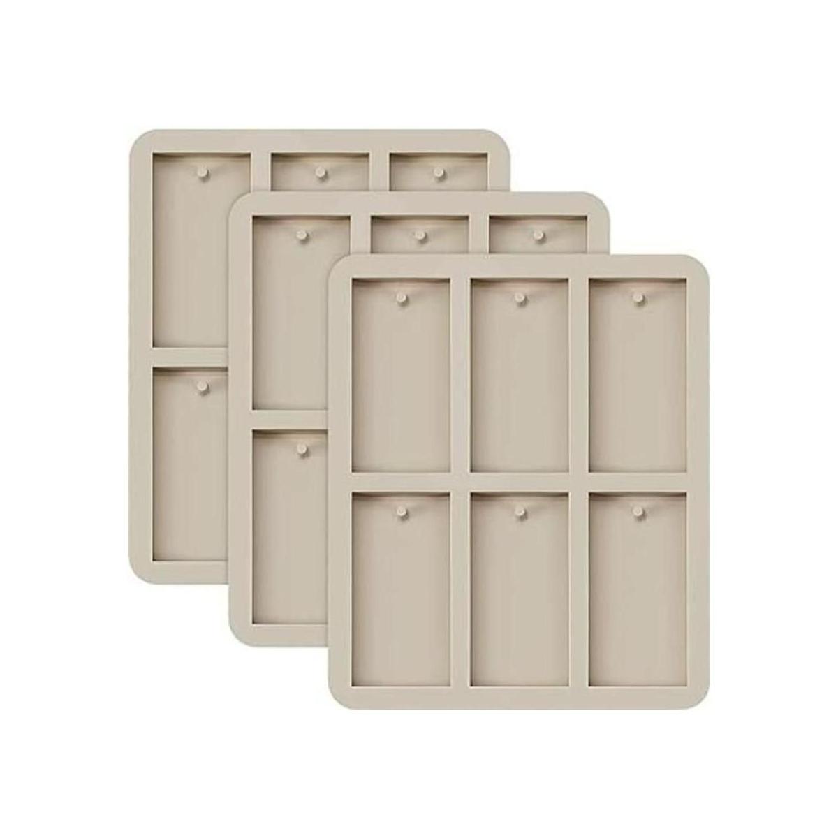 3 moldes de cera de silicona moldes rectangulares de