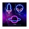 3 letreros de neón extraterrestre planet cohete luz de_3