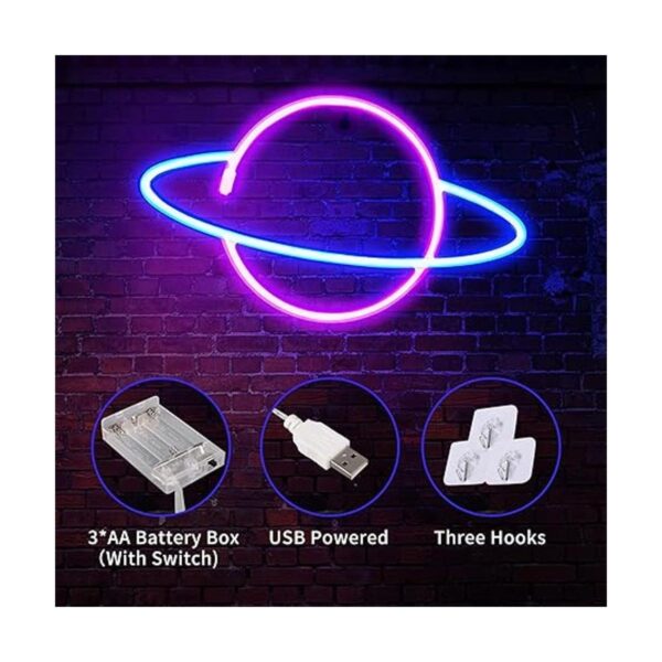 3 letreros de neón extraterrestre planet cohete luz de_2