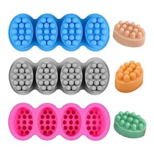 3 moldes de jabón para barra de masaje 4.5 oz 4 cavidades