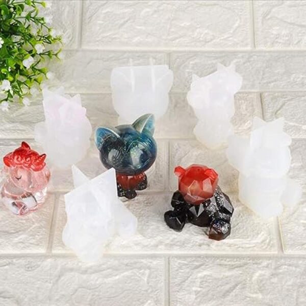 3 moldes de resina de animales de dibujos animados 3D