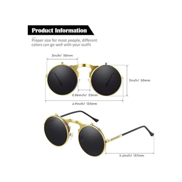 3 pares de gafas de sol redondas vintage estilo steampunk_2