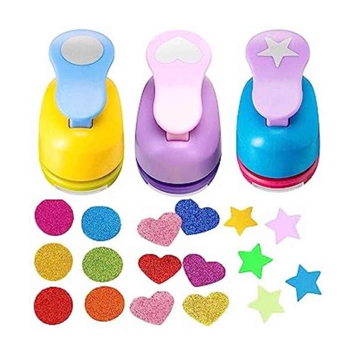 3 perforadores de papel de 1 pulgada con corazón