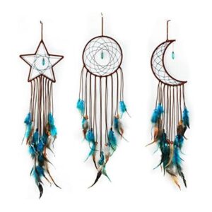 3 piezas atrapasueños luna sol hecho a mano diseño