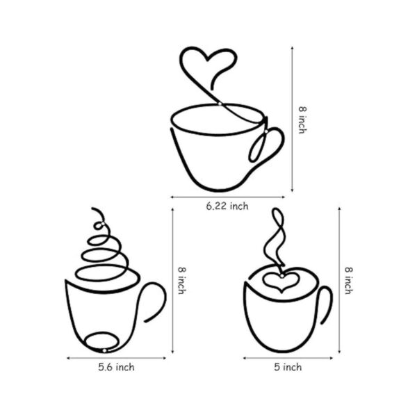 3 piezas de arte de pared de metal para café letrero de_2