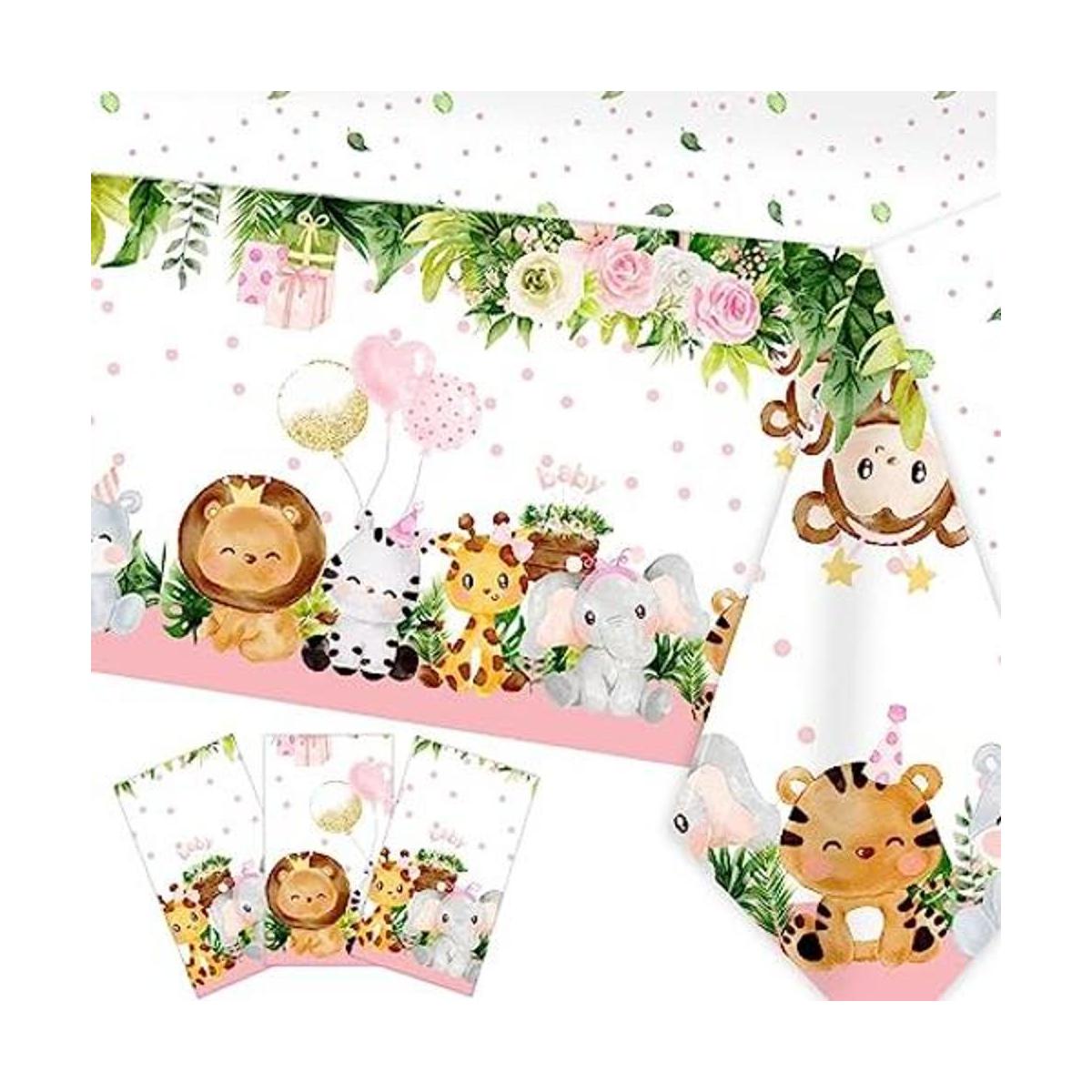 3 piezas de decoración de baby shower de safari para niña