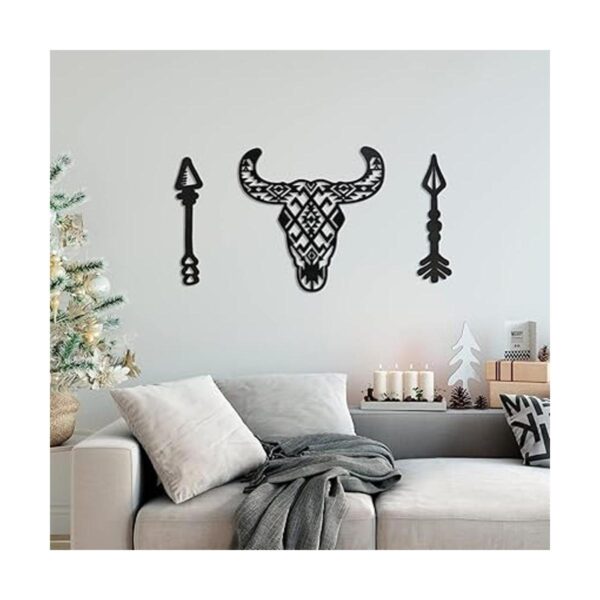 3 piezas de decoración colgante de madera de cráneo de
