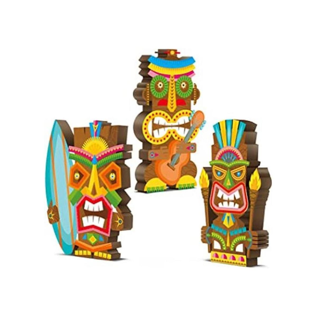 3 piezas de centro de mesa Tiki Bar para decoración de