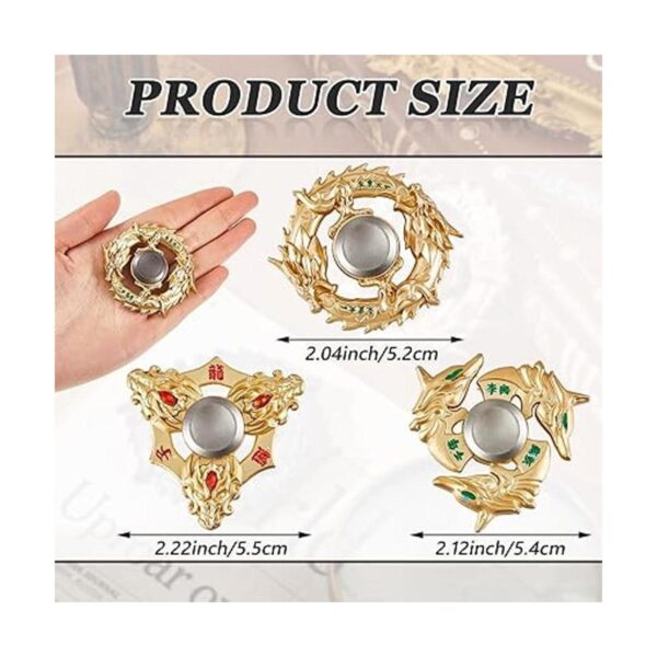 3 piezas de dragón dorado Fidget Cool Fox Finger Spinner_2