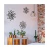 3 piezas de flores de metal negro decoración de pared