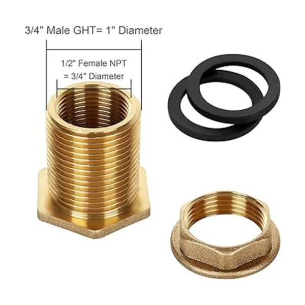 3 piezas de latón sólido conector de tanque de agua para