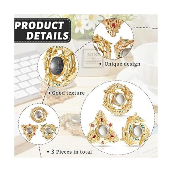3 piezas de dragón dorado Fidget Cool Fox Finger Spinner_3