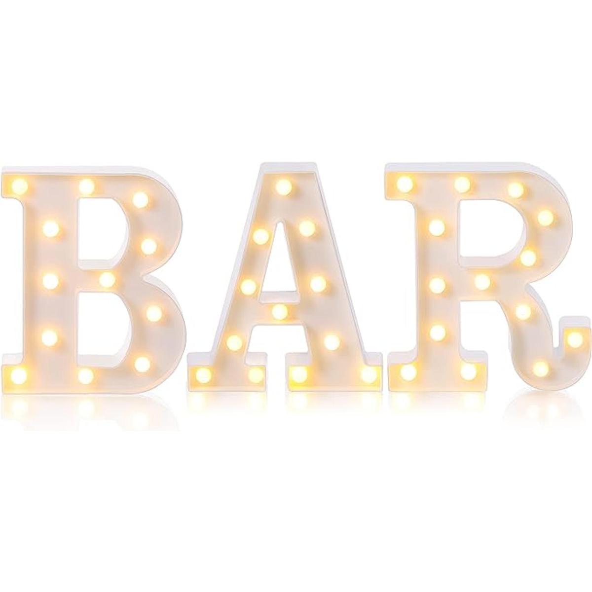 3 piezas de letras LED de luz de letras letreros del