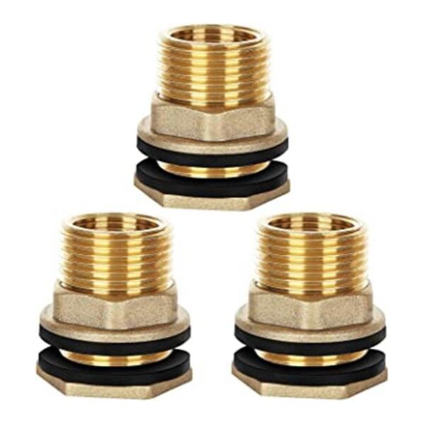 3 piezas de latón sólido conector de tanque de agua para