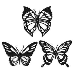 3 piezas de decoración de pared de metal de mariposa_1