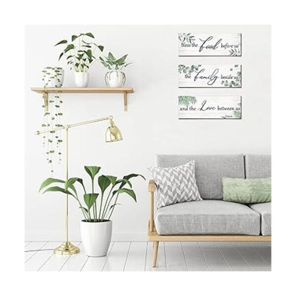 3 piezas de madera de eucalipto cartel de pared bendice