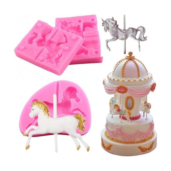 3 piezas de moldes de silicona para fondant con diseño de