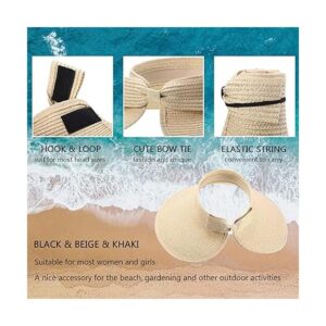 3 piezas de paja plegable para mujer visera ancha_3