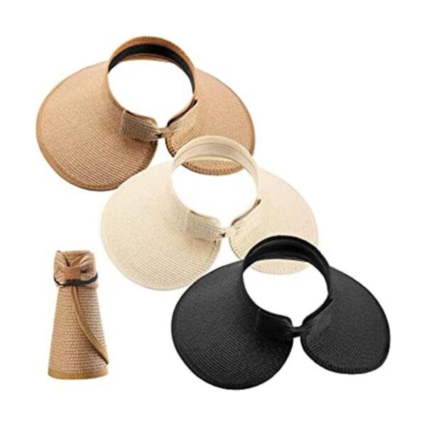 3 piezas de paja plegable para mujer visera ancha_1