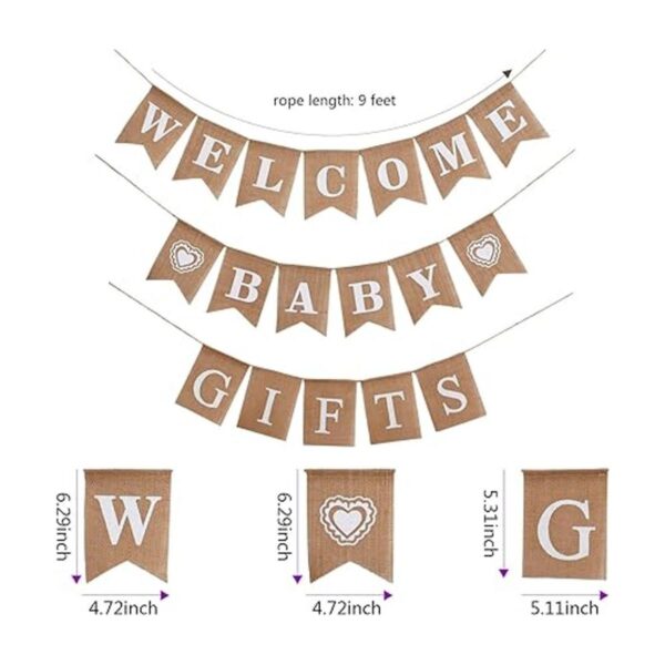 3 piezas de pancarta de bienvenida para bebé pancarta de