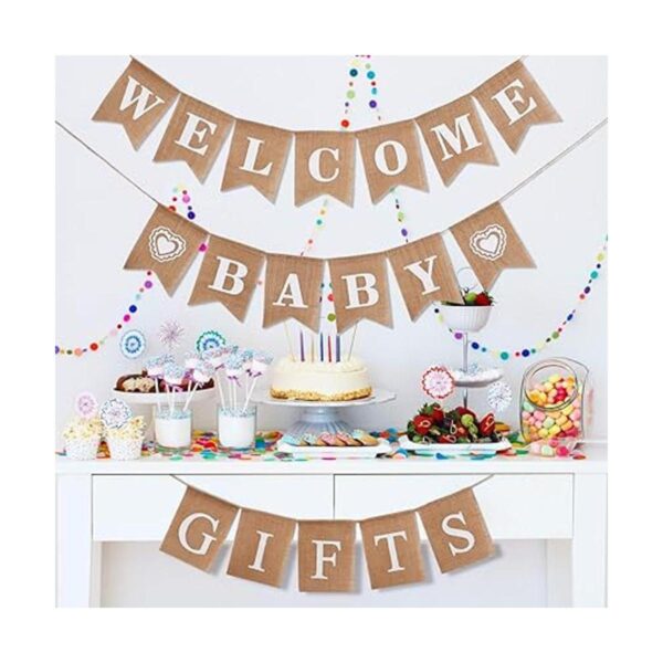 3 piezas de pancarta de bienvenida para bebé pancarta de