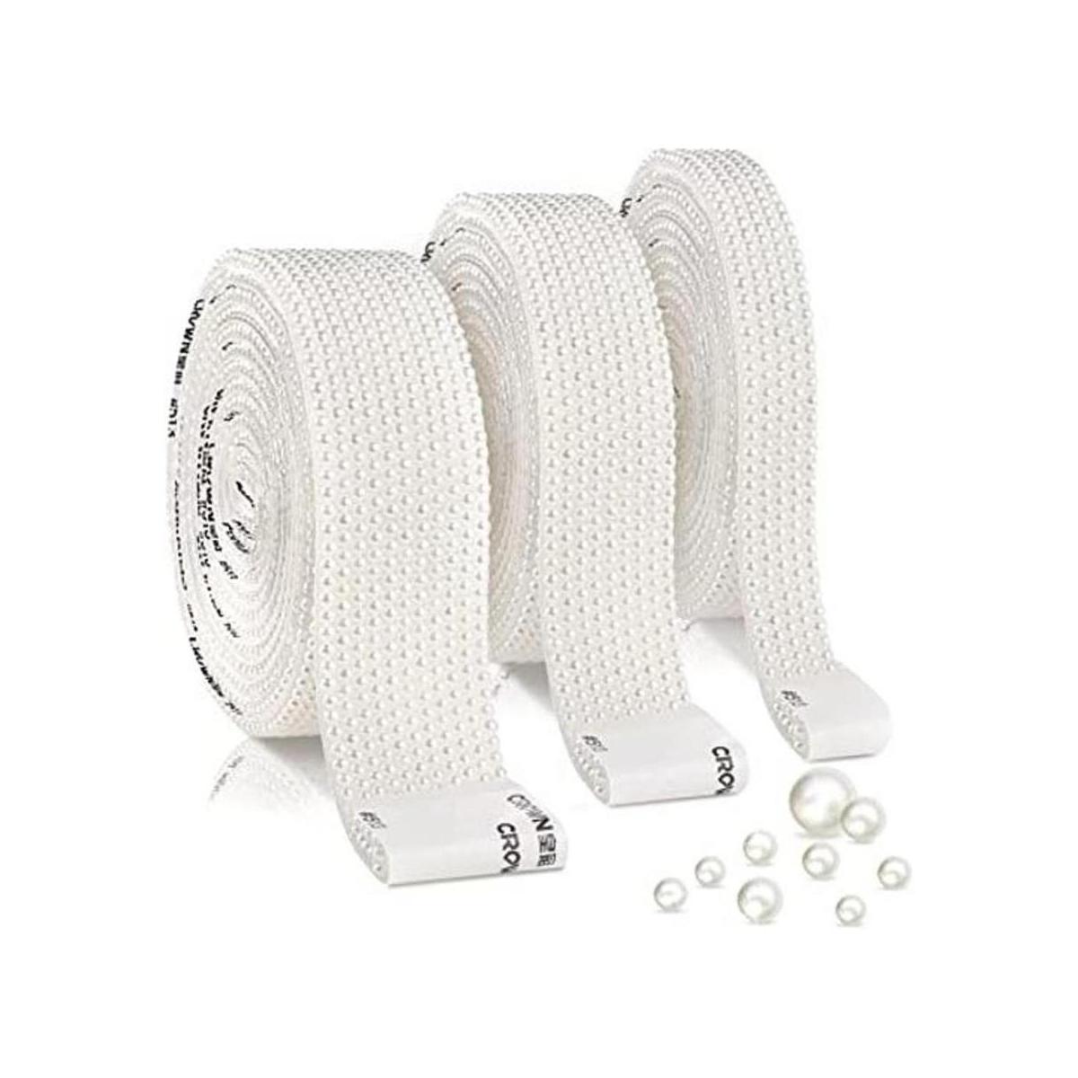 3 rollos de perlas de perlas de imitación de perlas de