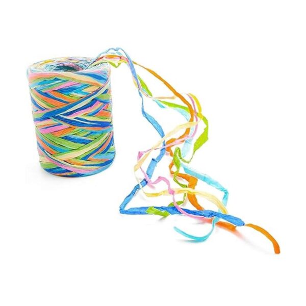 3 rollos de cinta de rafia de papel de colores 262.5 ft