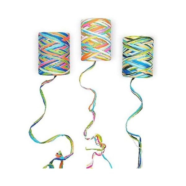 3 rollos de cinta de rafia de papel de colores 262.5 ft