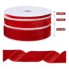 3 rollos de cinta de terciopelo rojo vintage para Navidad