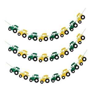 3 unids Tractor Banner Fieltro Banderines Guirnalda Señal_1