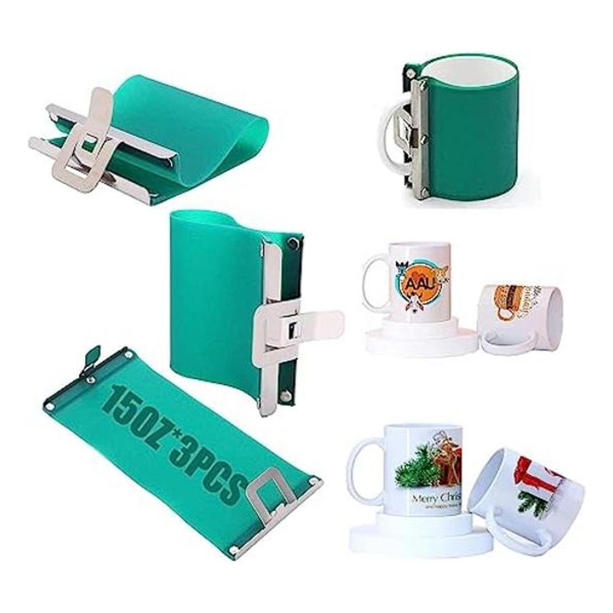 3 unids 15OZ sublimación silicona taza envuelve 3D