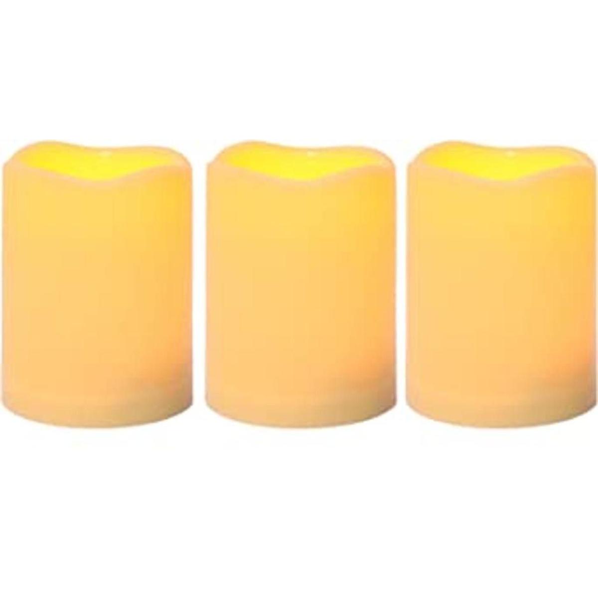 3 velas LED sin flama de pilas impermeables para