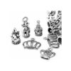 3.53 oz de plata antigua corona de cuentas encantos corona