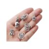 3.53 oz de plata antigua corona de cuentas encantos corona