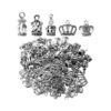 3.53 oz de plata antigua corona de cuentas encantos corona