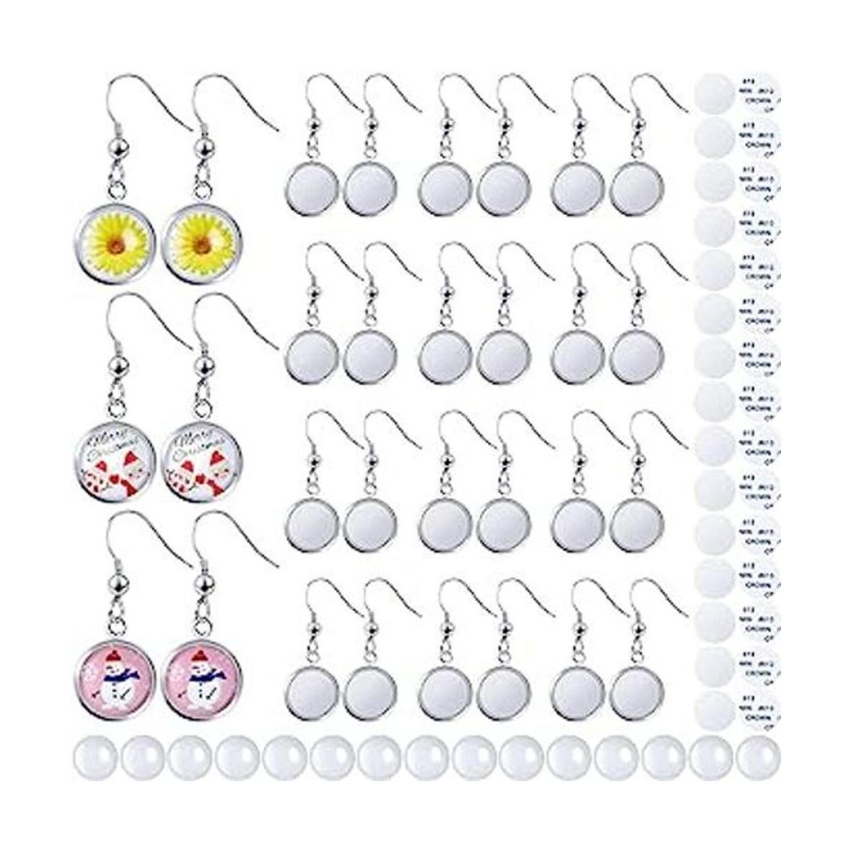 30 aretes de sublimación en blanco para el día de San