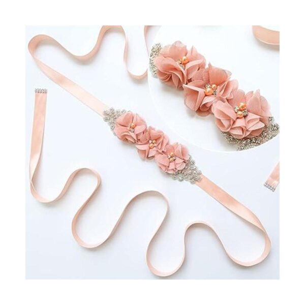 30 apliques de tela de costura de flores de gasa rosa