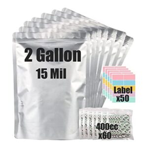 30 bolsas de Mylar de 2 galones para almacenamiento de_1