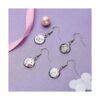 30 aretes de sublimación en blanco para el día de San