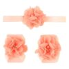 30 apliques de tela de costura de flores de gasa rosa